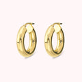 Bronzallure Golden Polished Oval Earrings 3cm WSBZ02646Y.YG