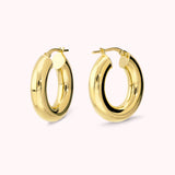 Bronzallure Golden Polished Oval Earrings 3cm WSBZ02646Y.YG