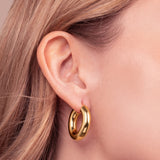 Bronzallure Golden Polished Oval Earrings 3cm WSBZ02646Y.YG
