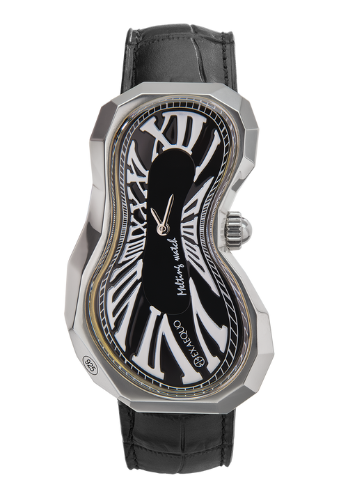 EXAEQUO Polyhedron 925 Melting Watch 35mm Black Dial Men's Watch EX0101.0001