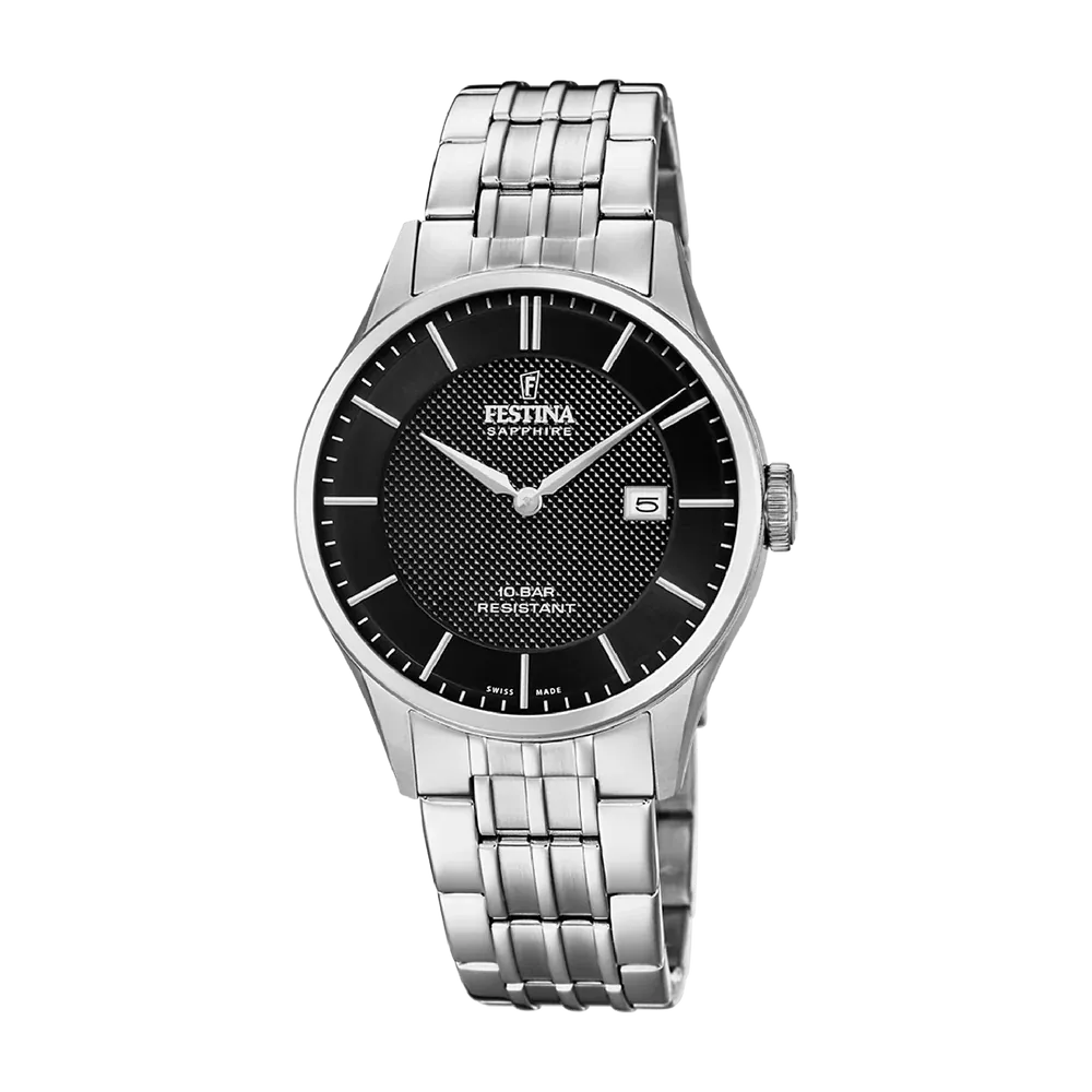 Festina Swiss Made 40mm Black Dial Men's Watch F20005/4