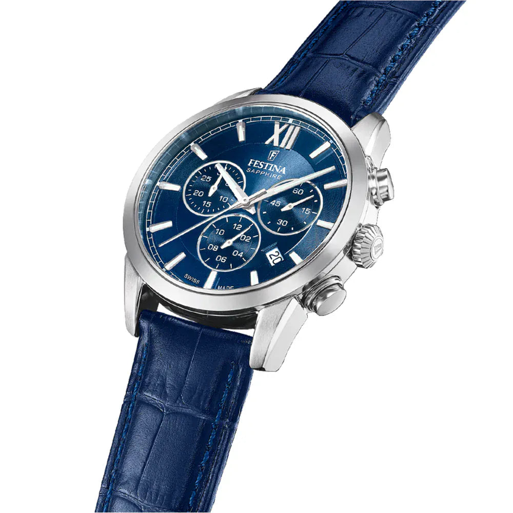 Festina Swiss Chronograph 41mm Blue Dial Men's Watch F20041/2