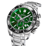 Festina Swiss Made 44mm Chronograph Ceramic Green Dial Men's Watch F20042/3