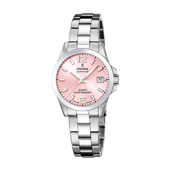 Festina Swiss Classic 29mm Pink Dial Women's Watch F20049/3 – Time