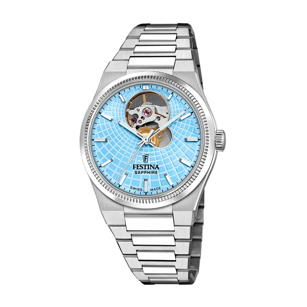 Festina Swiss Made 35mm Rivé Open Heart Blue Dial Women's Watch F20054/4