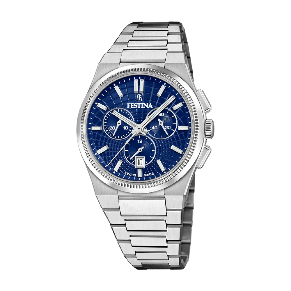 Festina Swiss Rivé Chronograph 42mm Blue Dial Men's Watch F20059/2