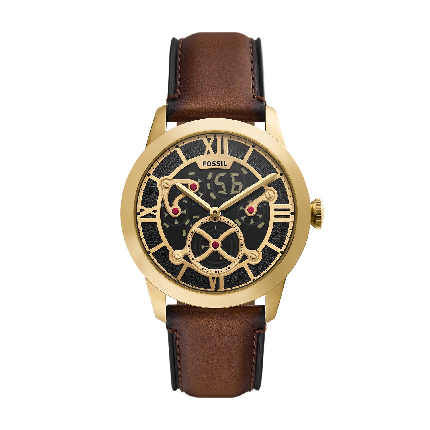 Fossil Townsman Big Tic 42mm Gold Dial Men's Watch FS6190