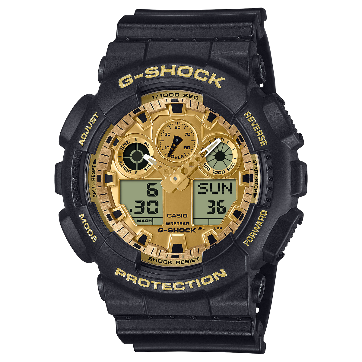 G-Shock Analog-Digital GA-100 Series Gold Dial Men's Watch GA100GGB-1A9