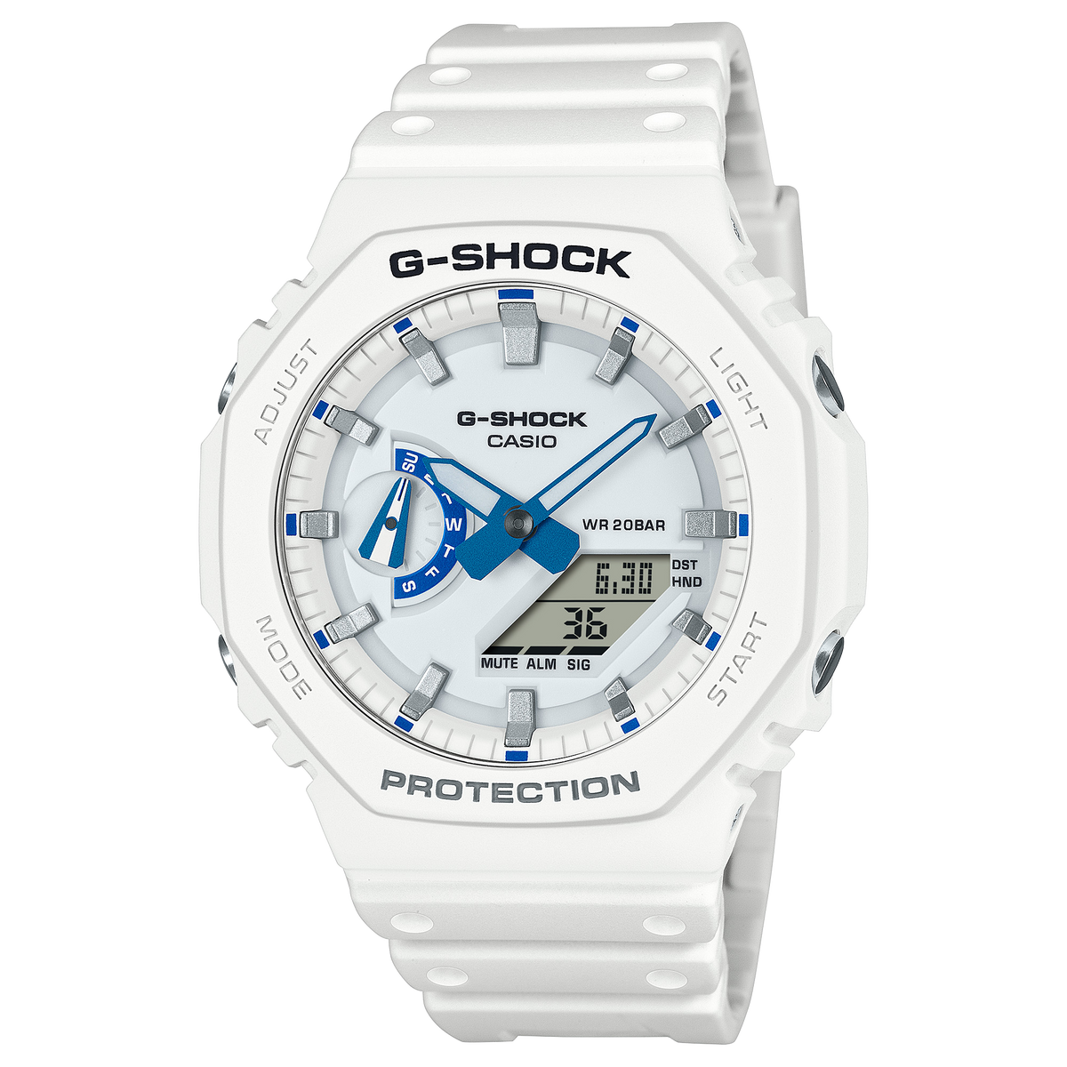 G-Shock Analog-Digital 2100 Series 45.4mm White Dial Men's Watch GA2100HDS-7A