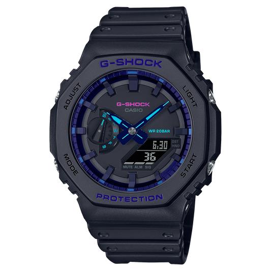 G-Shock GA-2100 Series 45.4mm Blue/Digital Dial Men's Watch GA2100VB-1A