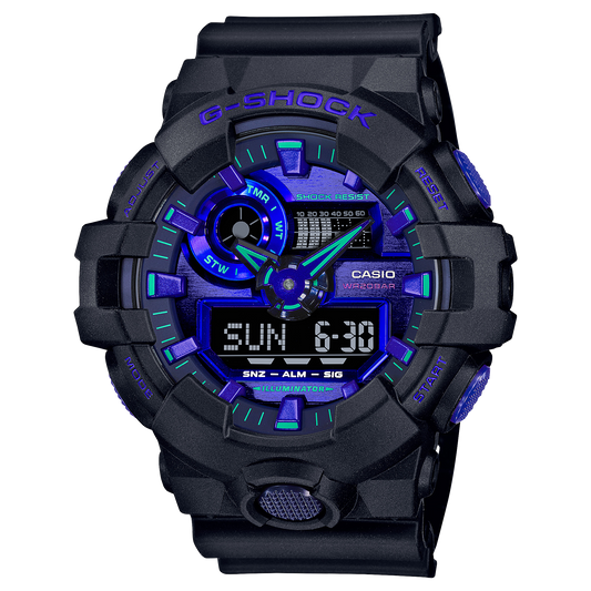 G-Shock Analog-Digital GA-700 Series 53.4mm Blue/Digital Dial Men's Watch GA700VB-1A