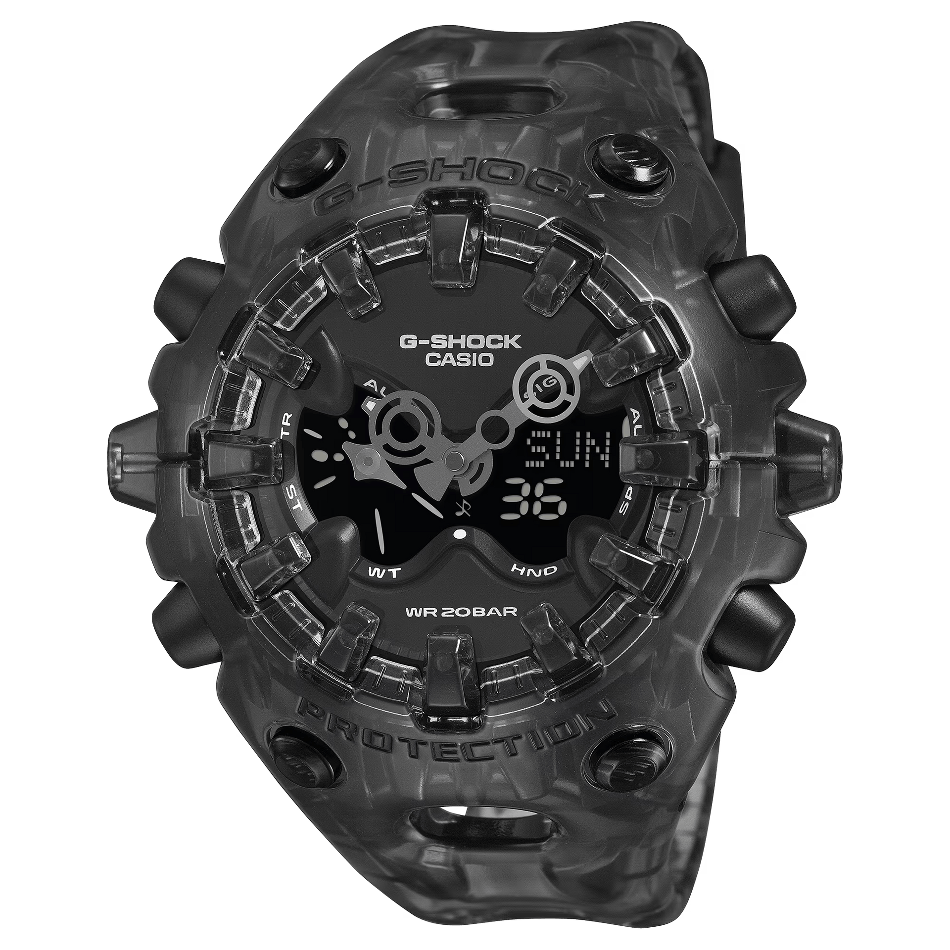 G-SHOCK GA-V01シリーズ G-Shock Analog-Digital GA-V01 Series 58.2mm Smoky Black-Digital