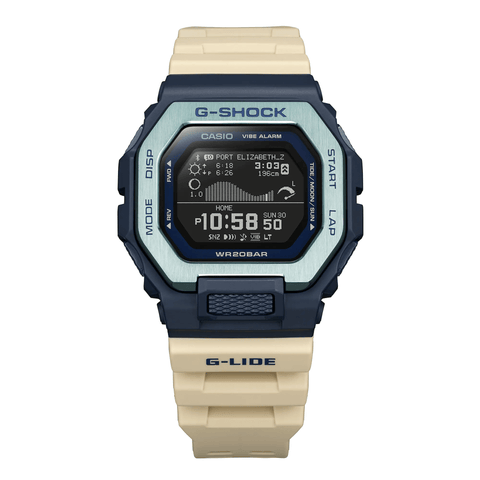 G-Shock Digital G-LIDE Tide Graph Blue-Beige Men's Watch GBX100TT-2