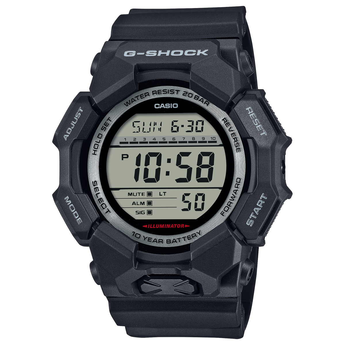 G-Shock Digital 10-Year Battery Black Men's Watch GD010-1