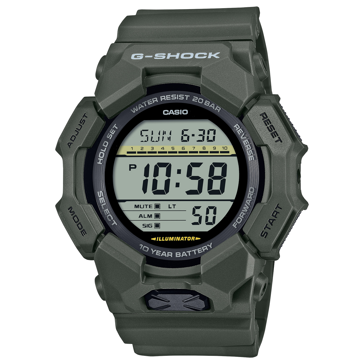 G-Shock Digital 10-Year Battery Green Men's Watch GD010-3