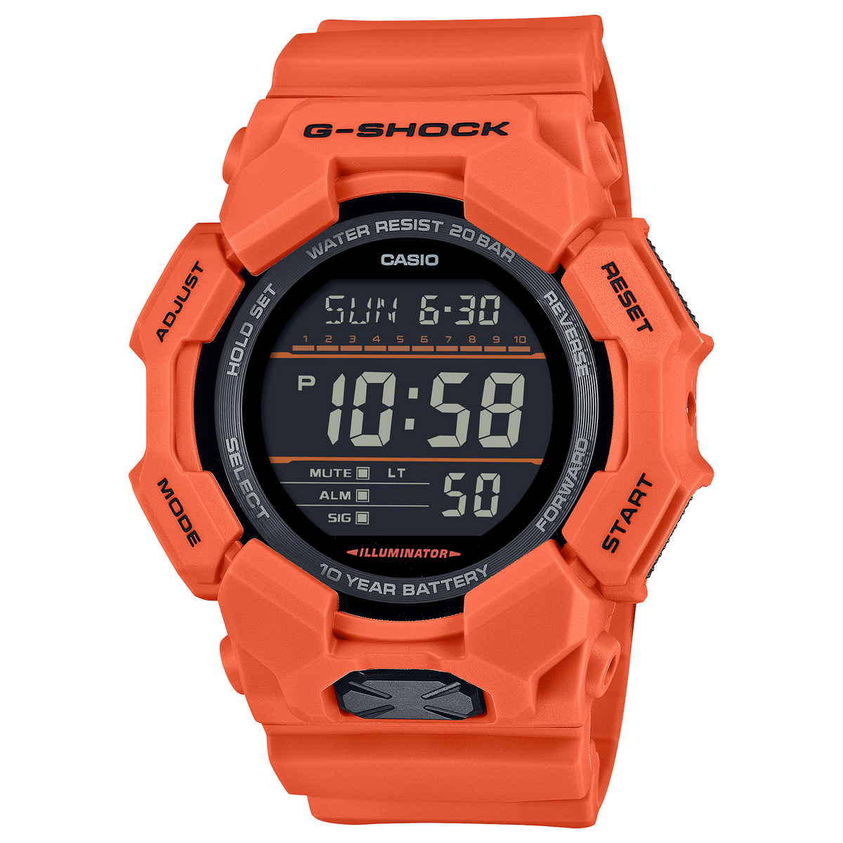 G-Shock Digital 10-Year Battery Orange Men's Watch GD010-4