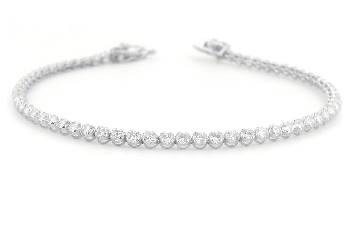 5ct Lab Grown Diamond Tennis Bracelet – 14K White Gold – E-F / VS – 7" – Box Clasp