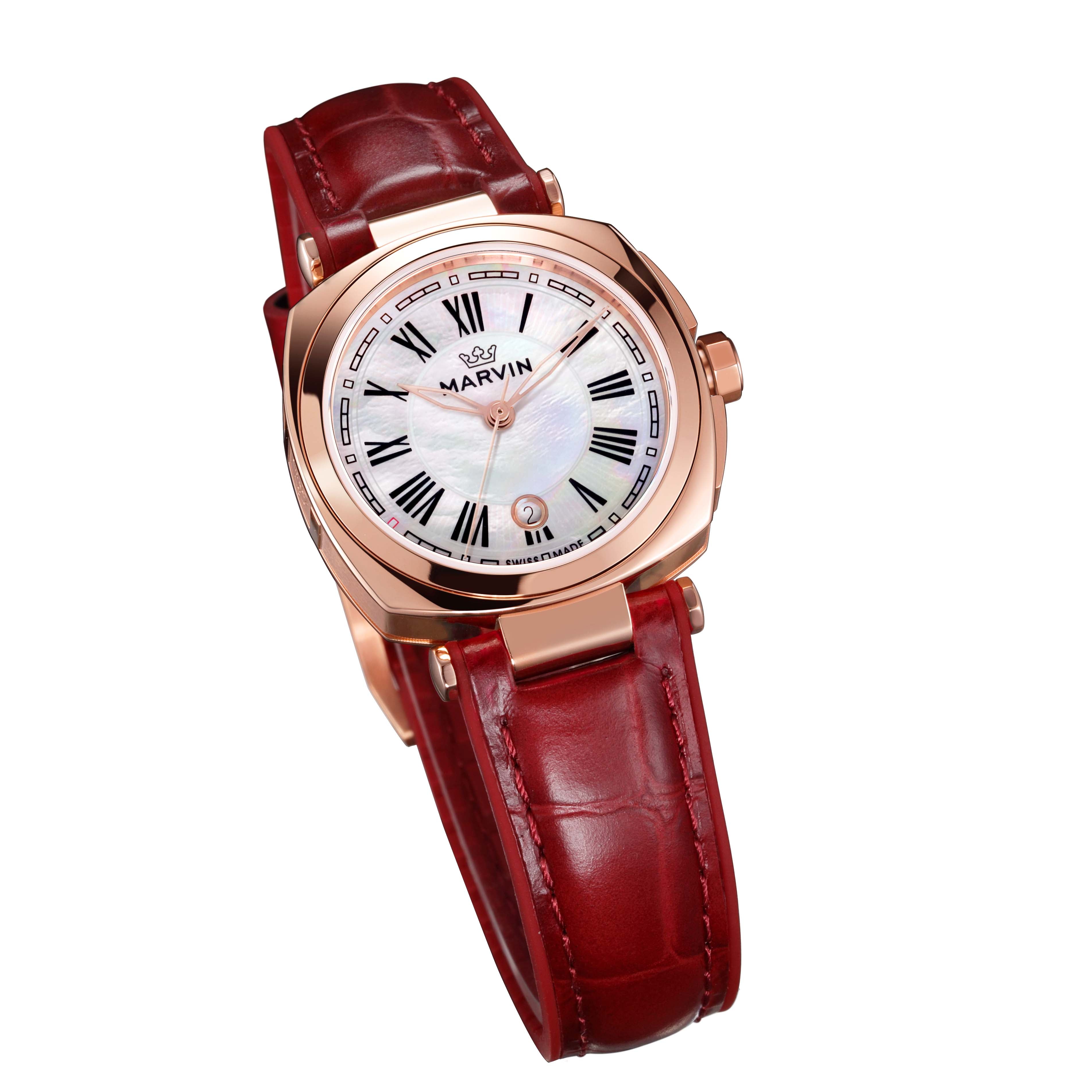 Marvin Malton Cushion 30mm Mother of Pearl Dial Women's Watch M032.52.92.99