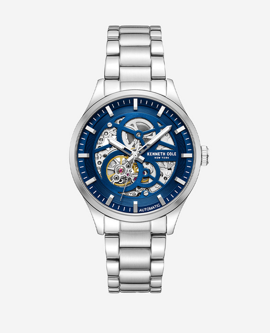 Kenneth Cole New York 42mm Automatic Blue Skeleton Men's Watch KCWGY0046401