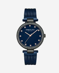 Kenneth Cole New York 34mm Crystal Bezel Blue Women's Watch KCWLG0048504