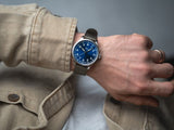 Laco Pilot Watches BASIC Augsburg Blaue Stunde 39mm Blue Sunray Dial Men's Watch 862102.2