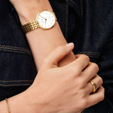 BERING Titanium Polished Gold 34mm White Dial Women's Watch 19334-334