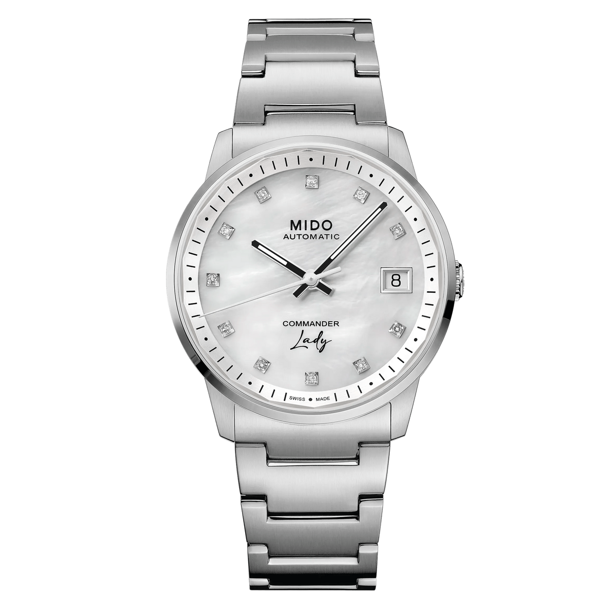 Mido Commander Lady 35mm White Mother of Pear Dial Women's Watch M0212071110600