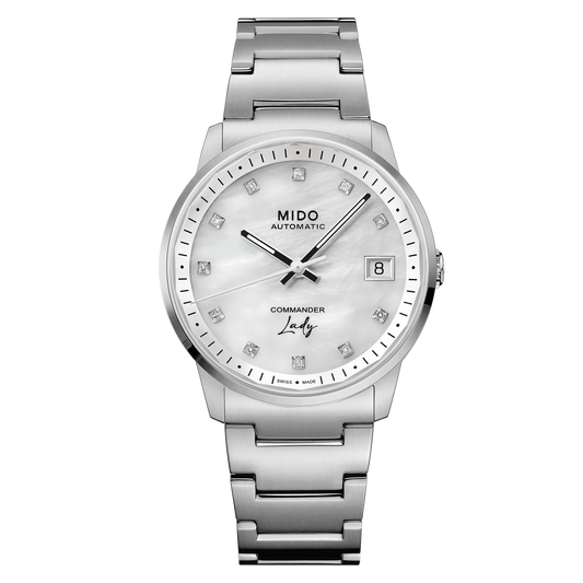 Mido Commander Lady 35mm White Mother of Pear Dial Women's Watch M0212071110600