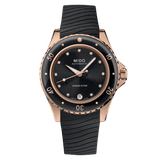 Mido Ocean Star 36.5mm Black-Rose Gold Diamonds Womens' Watch M0262073705600