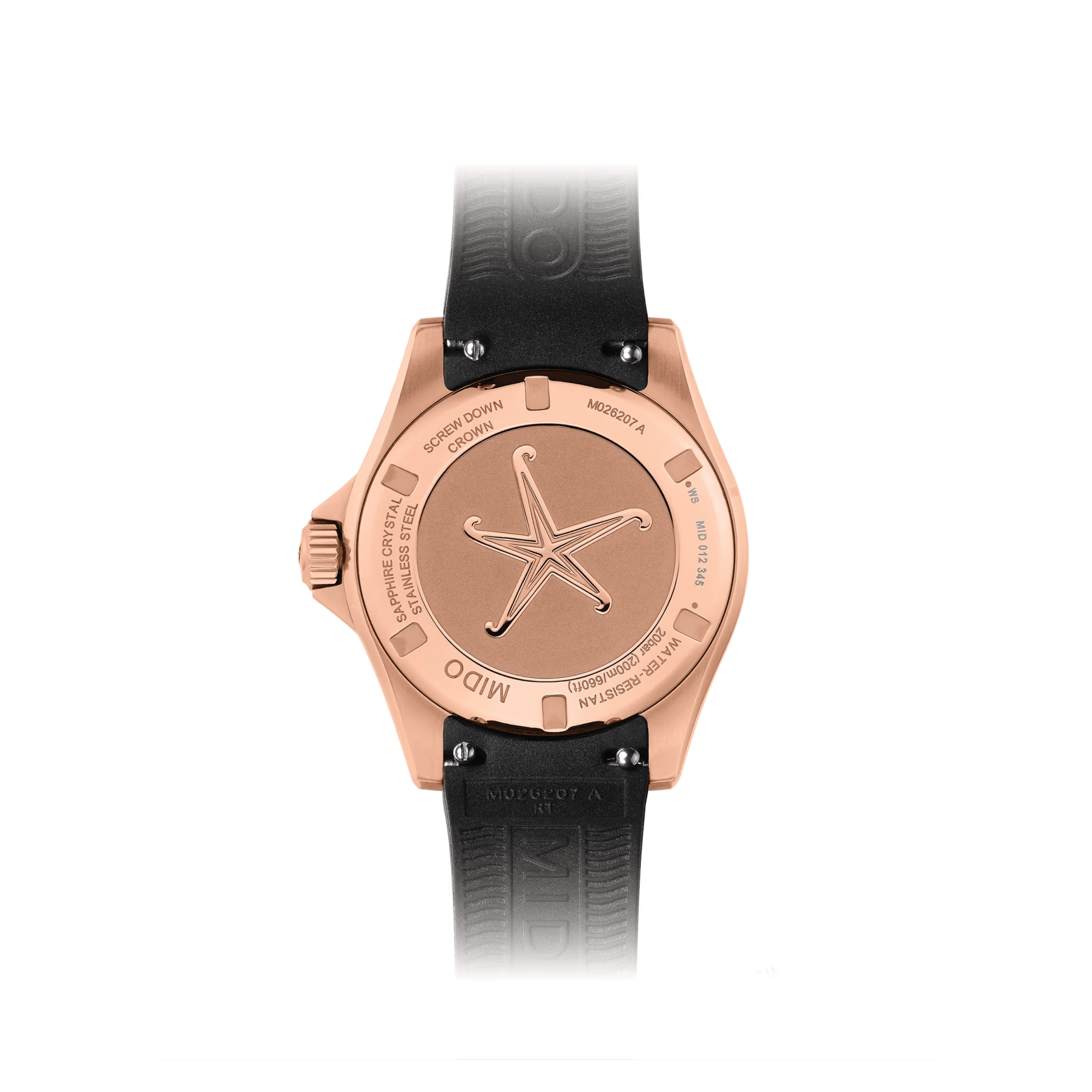 Mido Ocean Star 36.5mm Black-Rose Gold Diamonds Womens' Watch M0262073705600
