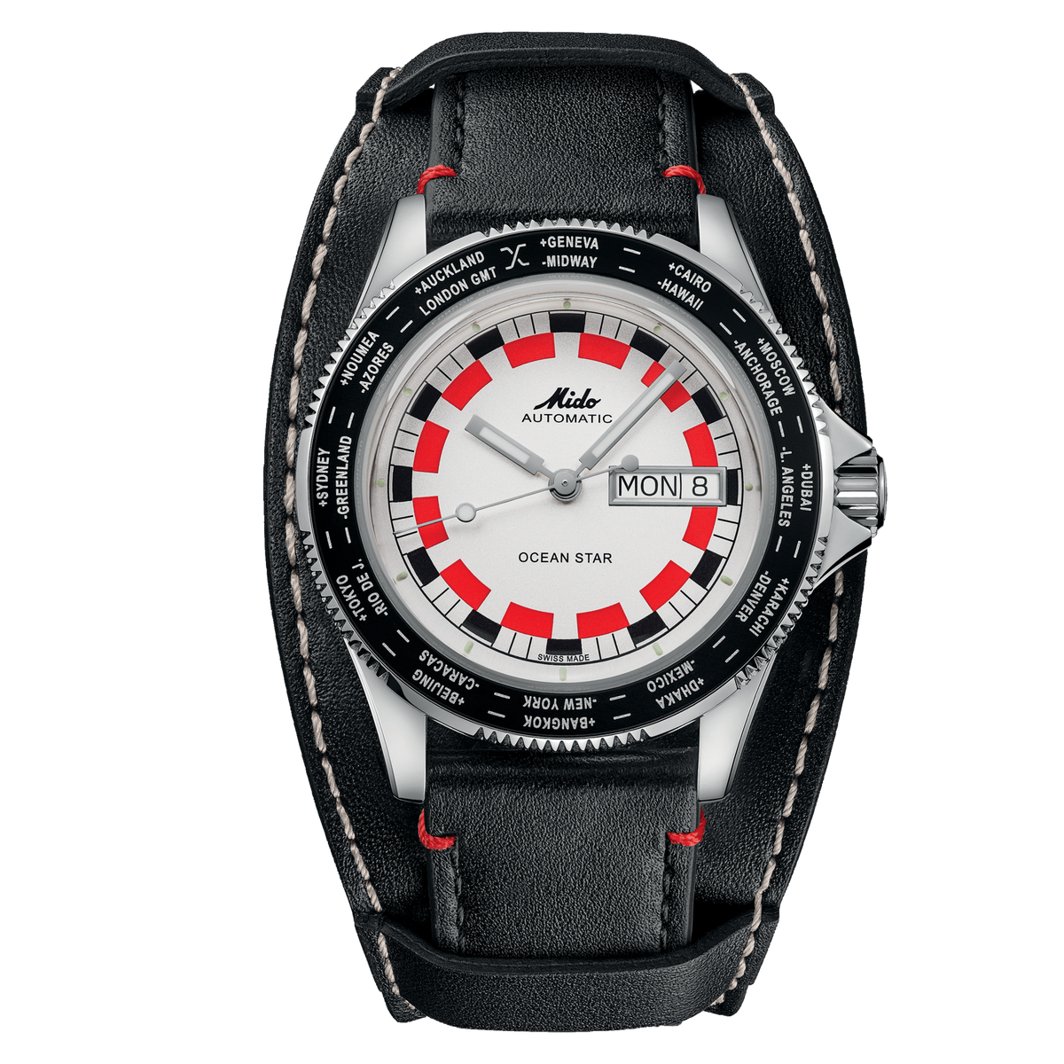 Mido Ocean Star Worldtimer 40.5mm Silver Dial Men's Watch Mido Ocean Star Worldtimer 40.5mm Silver Dial Men's Watch