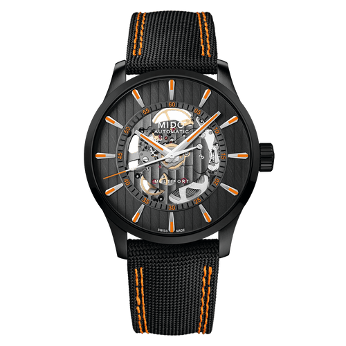 Mido Multifort Skeleton Vertigo 42mm Black Dial Men's Watch M0384363705100