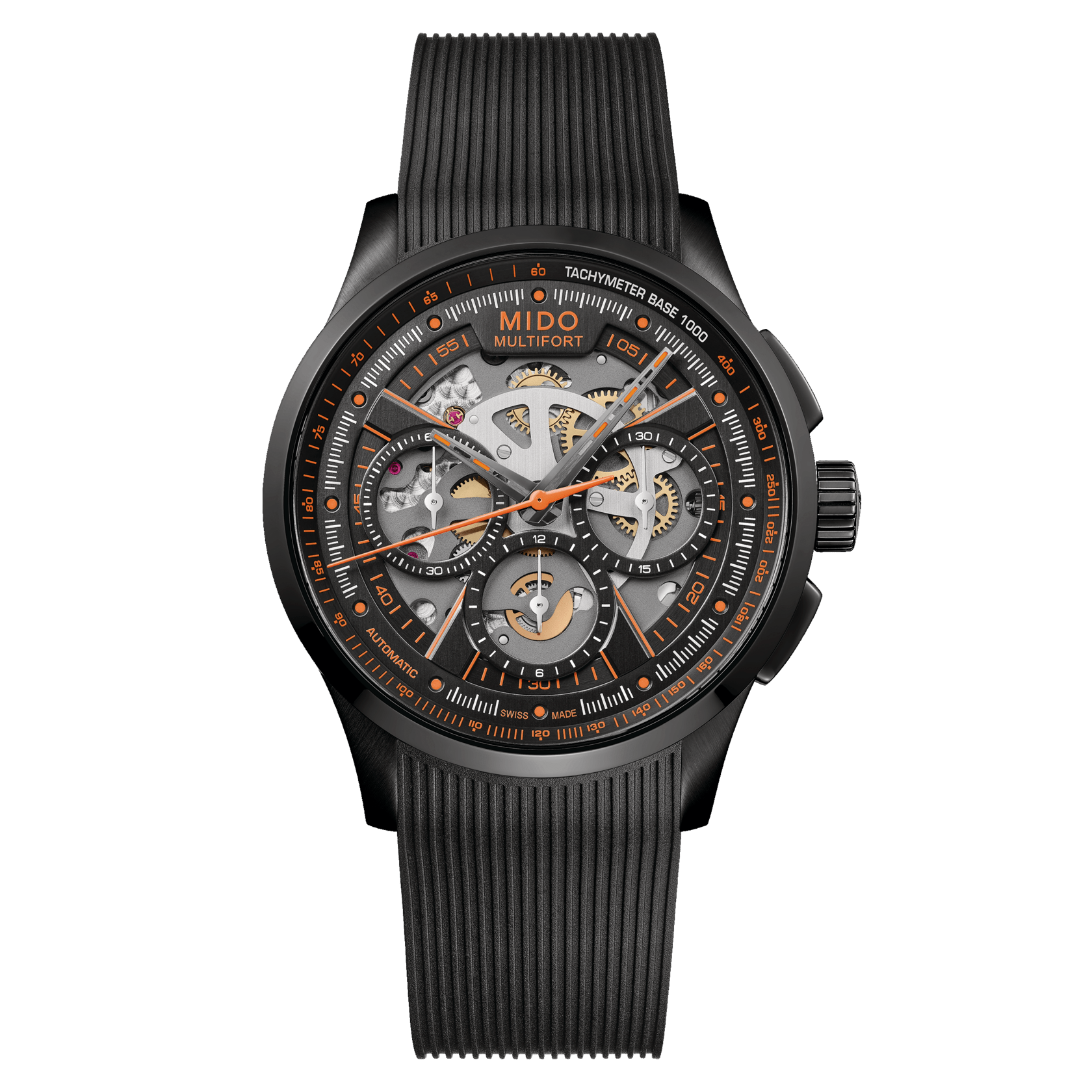 Mido Multifort Skeleton Chronograph 43mm Black Dial Men's Watch M0386623705000