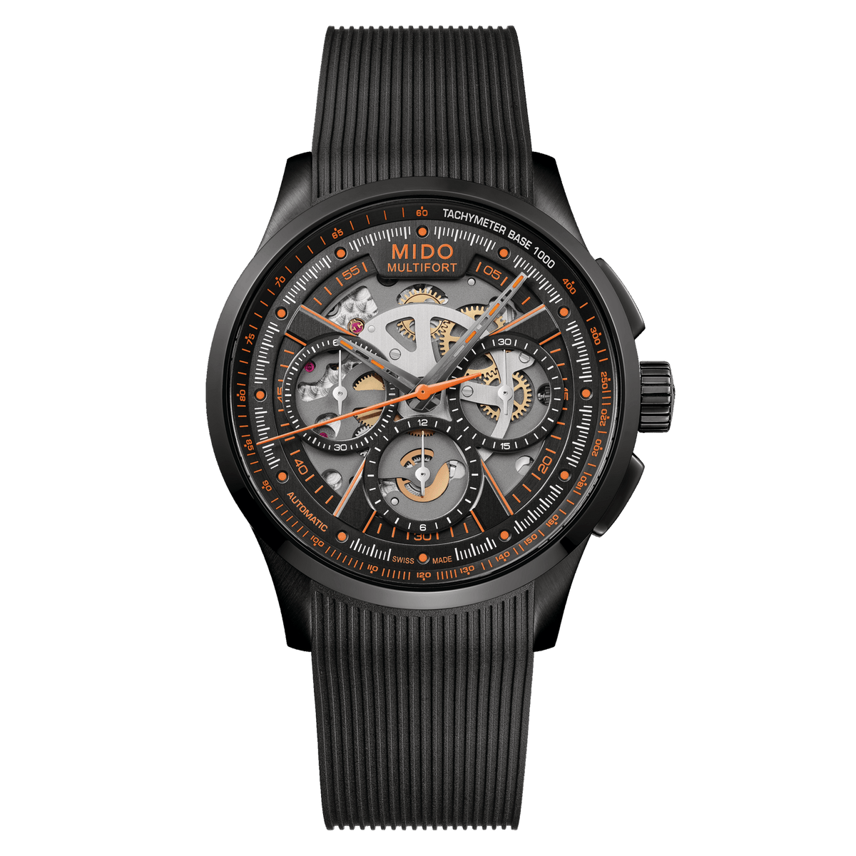 Mido Multifort Skeleton Chronograph 43mm Black Dial Men's Watch M0386623705000