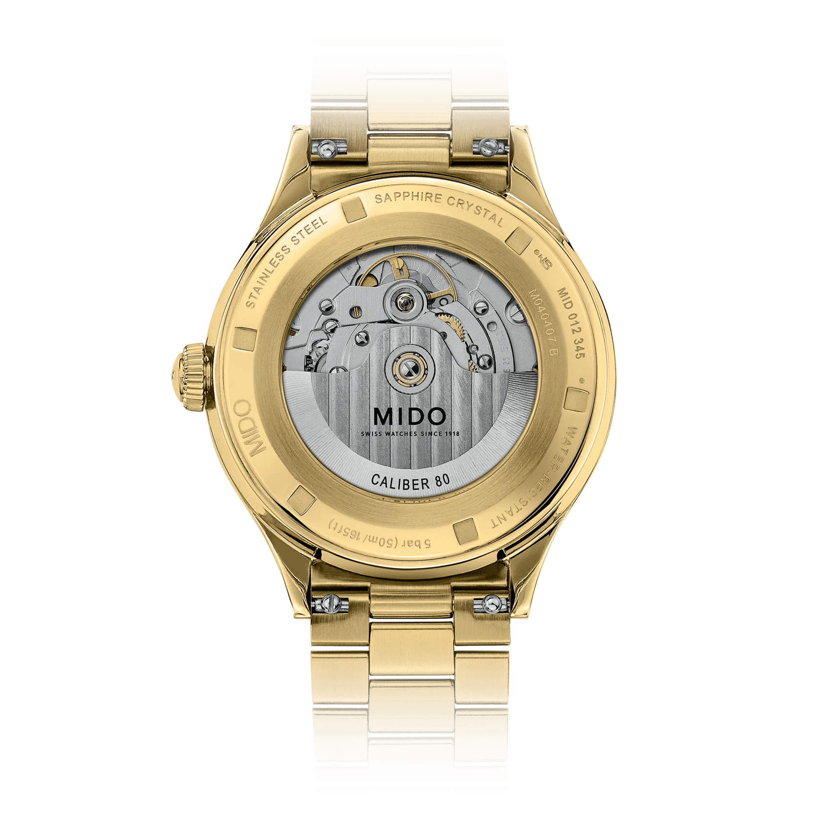 Mido Multifort Powerwind Yellow Gold Stainless Steel Men's Watch M0404073302700