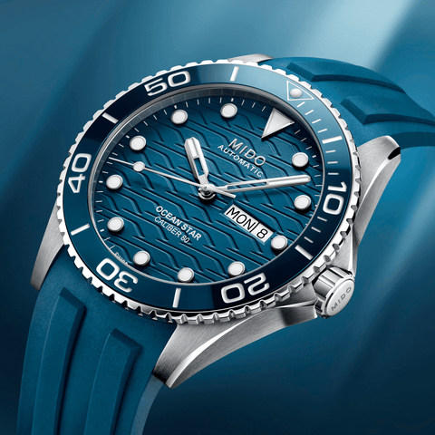 Mido Ocean Star 200C Blue Dial Rubber Strap Men's Watch M0424301704100