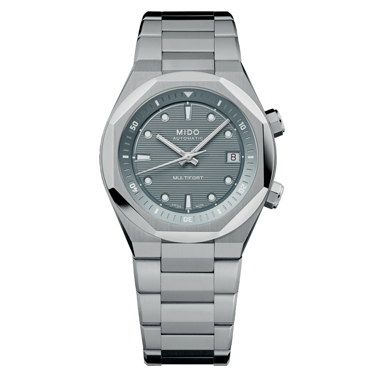 Mido Multifort 8 Two Crowns 40mm Grey Dial Steel Men's Watch M0475071108100