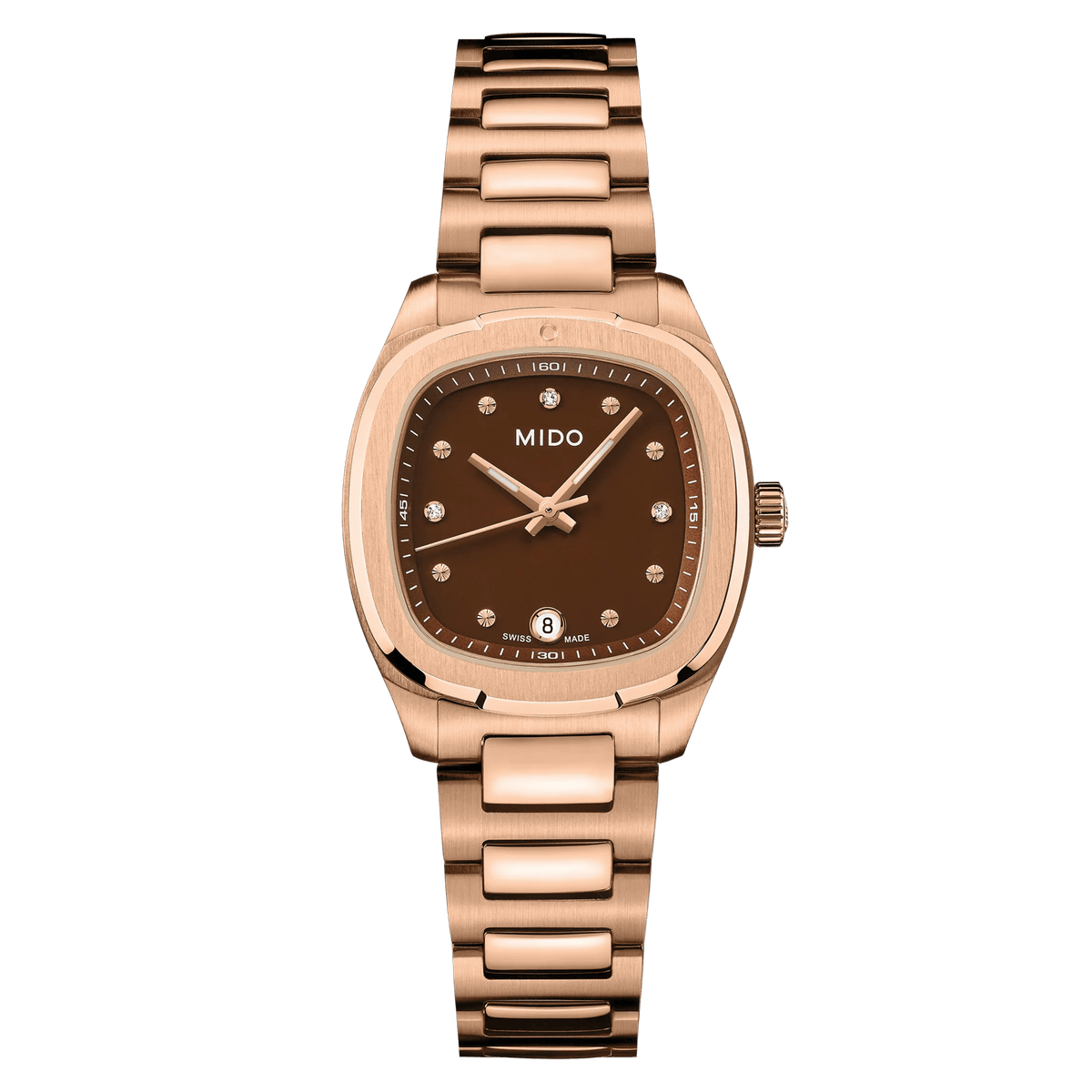 Mido Multifort TV 28 28mm Brown Dial Women's Watch M0491103329600