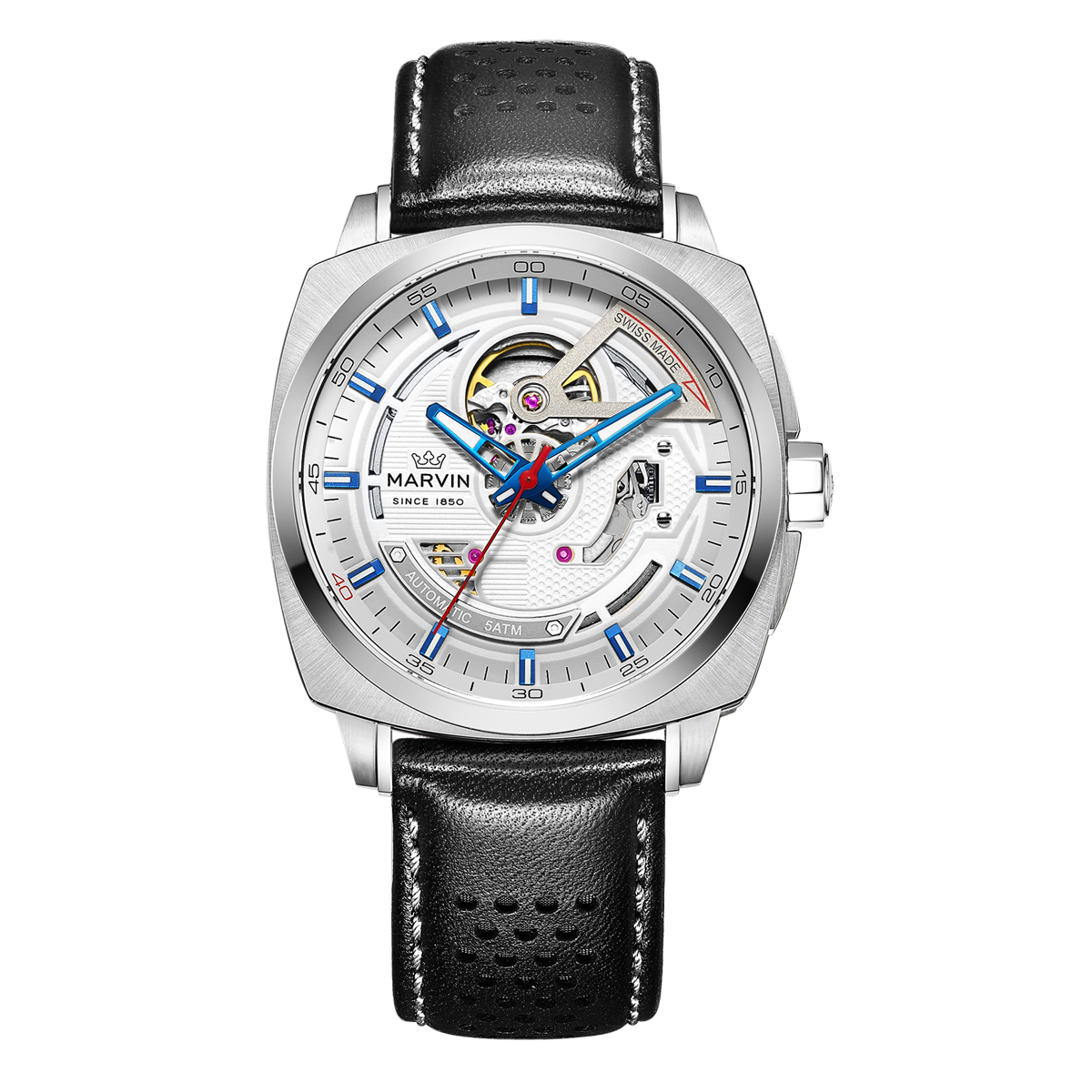 Marvin Malton Cushion 42mm White Dial Men's Watch M119.13.28.64
