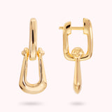 Bronzallure Polished Stirrup Drop Earrings WSBZ02544Y.YG