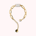 Bronzallure Squared Oval Link Bracelet with Cubic Zirconia Pavé WSBZ02591Y.WR