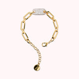 Bronzallure Squared Oval Link Bracelet with Cubic Zirconia Pavé WSBZ02591Y.WR