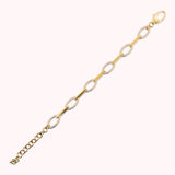 Bronzallure Alternating Link Bracelet with Cubic Zirconia Pavé WSBZ02594Y.WR