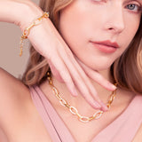 Bronzallure Alternating Link Bracelet with Cubic Zirconia Pavé WSBZ02594Y.WR