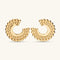 Etrusca Gioielli Half-Hoop Earrings Beaded Texture WSET00974.YG