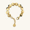 Etrusca Gioielli Bracelet with Discs and Rondelles Hammered and Beaded Finish WSET00959.YG