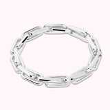 Bronzallure White Elongated Link Elastic Bracelet WSBZ02658W.W
