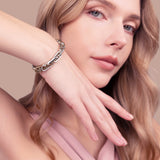 Bronzallure White Elongated Link Elastic Bracelet WSBZ02658W.W