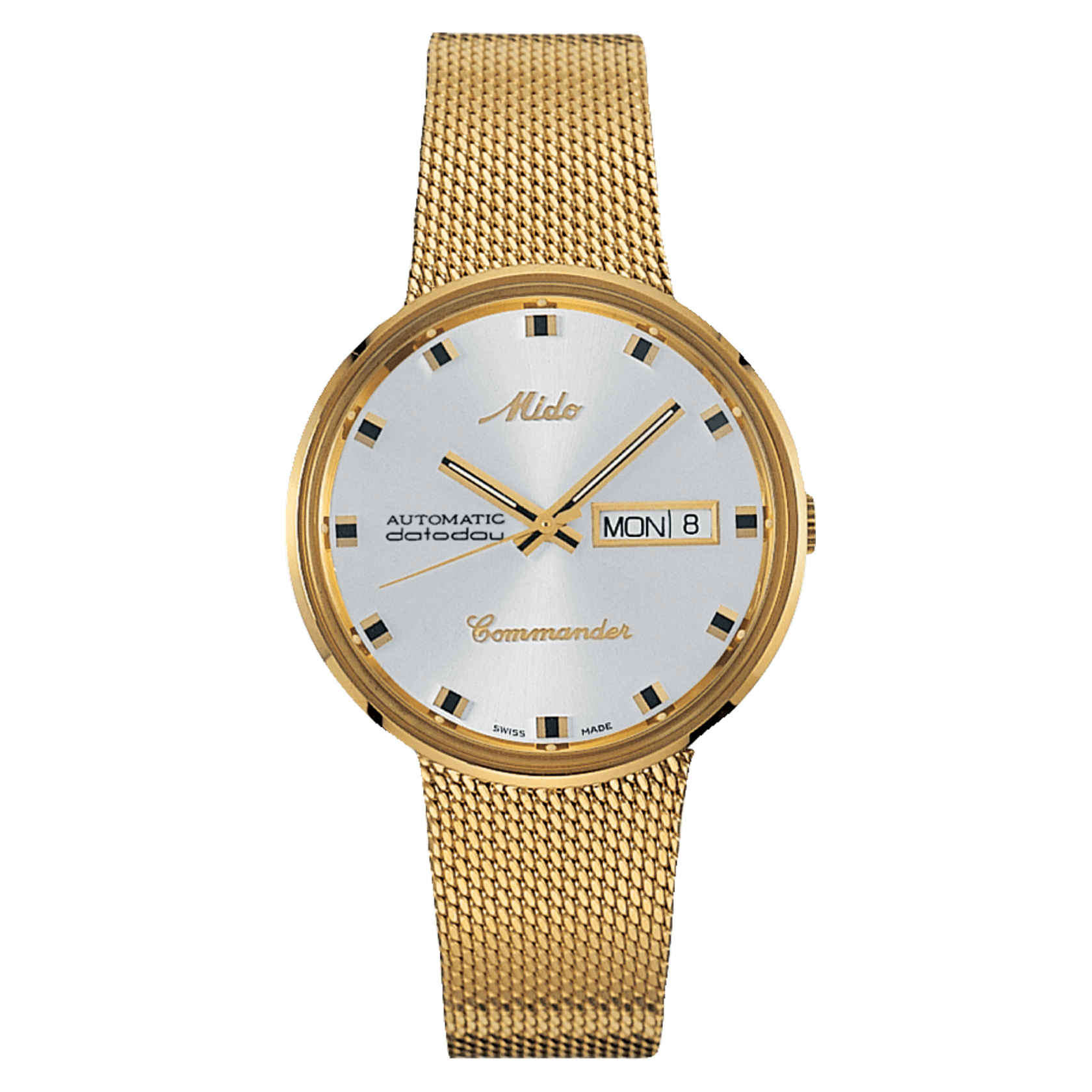 Mido Commander 1959 Silver Dial Yellow Gold PVD Men's Watch M842932113 ...