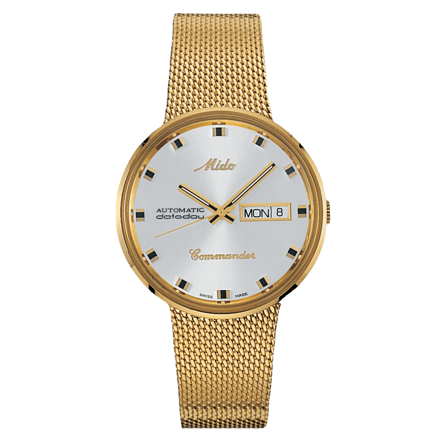 Mido Commander 1959 Silver Dial Yellow Gold-Tone PVD Men's Watch M842932113